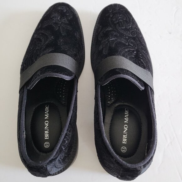 Bruno Marc Dress Shoes Velvet Loafers Mens Size 6.5 Slip On Black - Picture 9 of 15